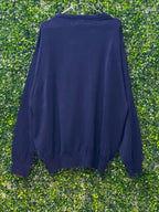 HLOBA Clothing Navy V-Neck Knit Jersey — back