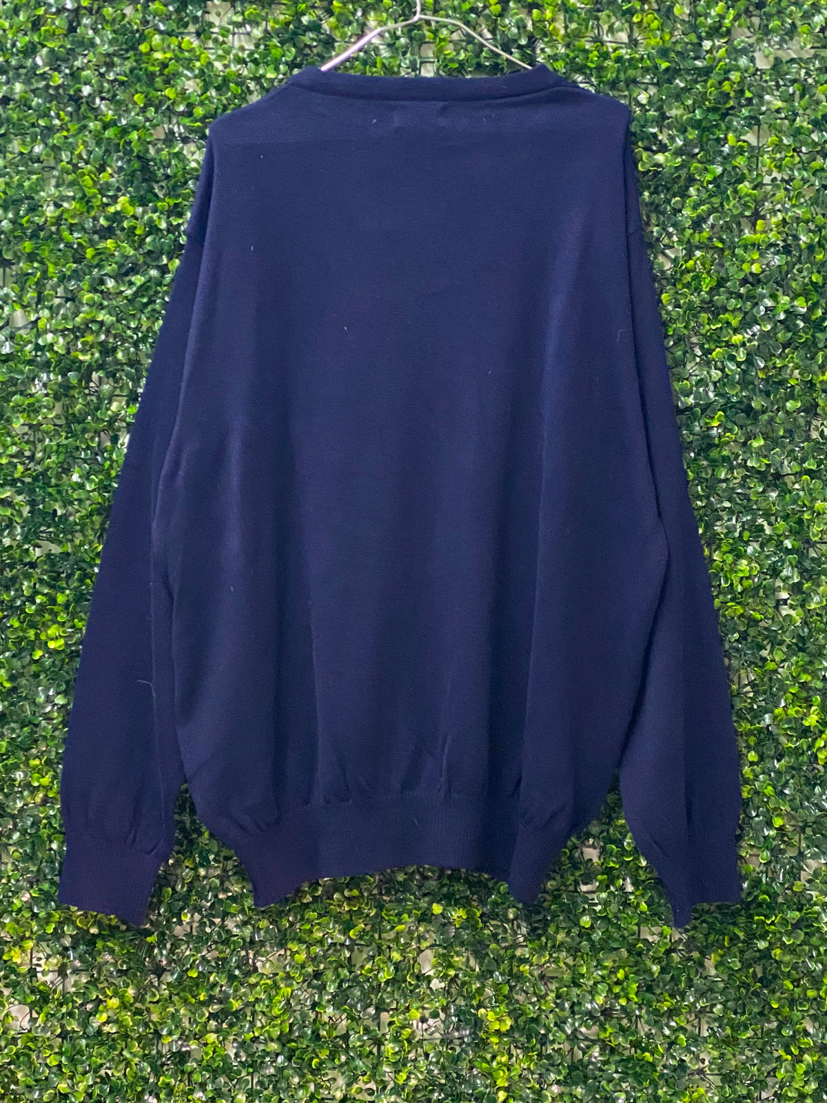 HLOBA Clothing Navy V-Neck Knit Jersey — back