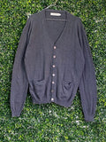 Hilton Weiner Charcoal Cotton Button Cardigan — front
