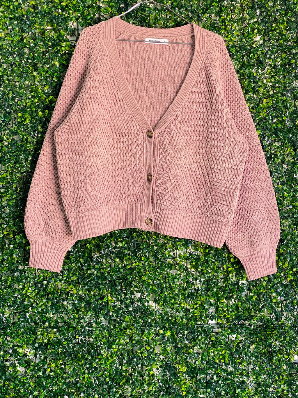 Woolworths Taupe Textured Button-Front Cardigan — front