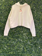 Puma Cream Cropped Sports Graphic Hoodie — front