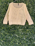Woolworths Cream Open-Knit Cotton Blend Jersey — front