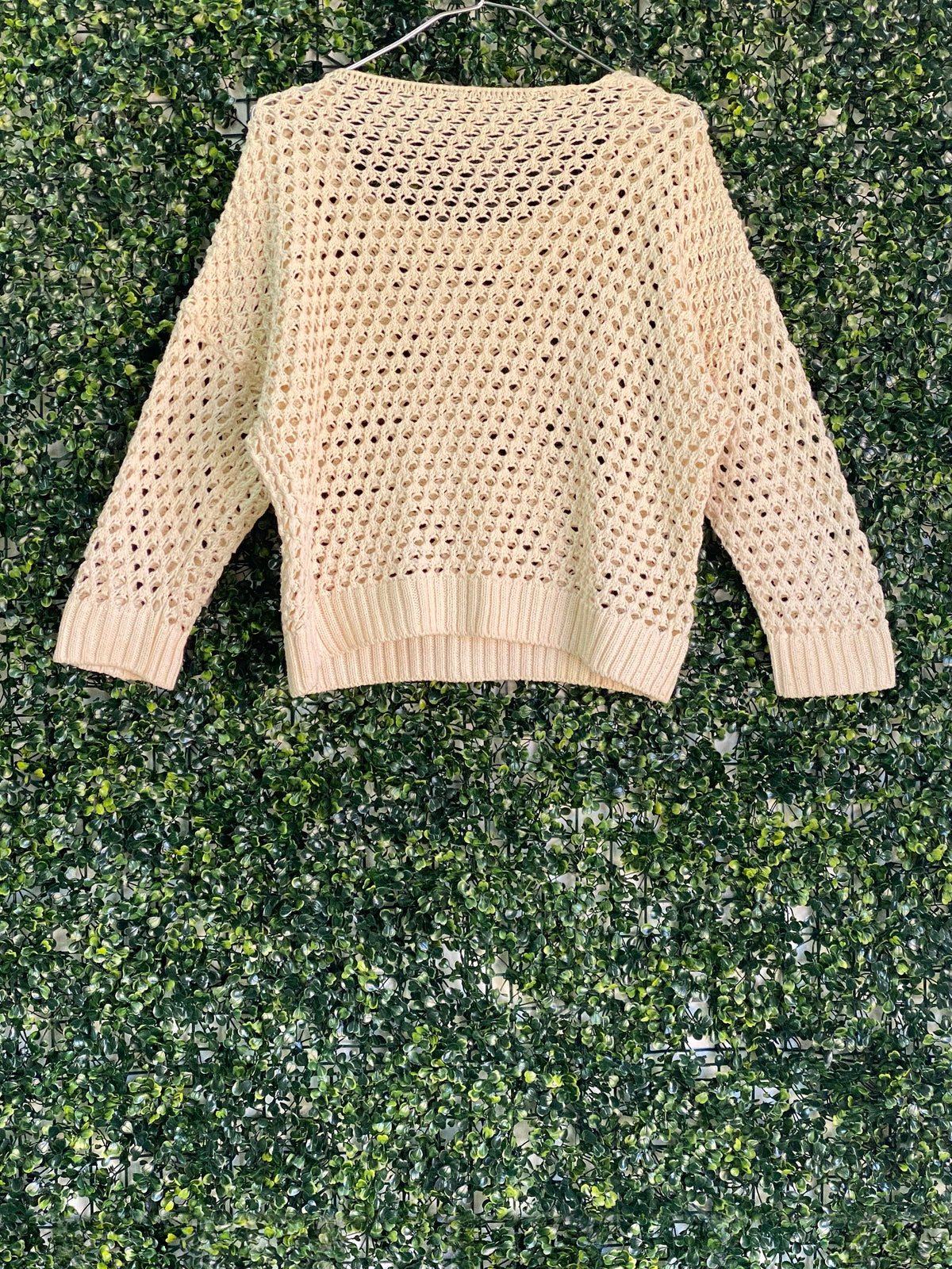 Woolworths Cream Open-Knit Cotton Blend Jersey — back