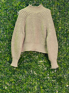 H&M Oatmeal Chunky Knit Balloon Sleeve Sweater — back