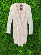 Ivory Lace Deep-V Longline Cardigan