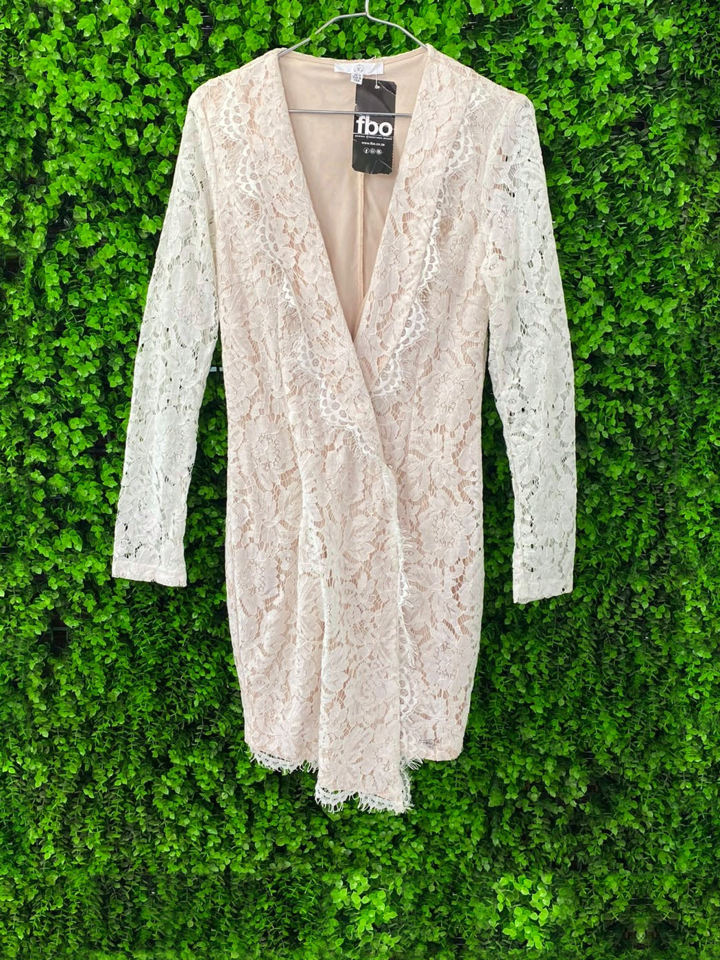 Ivory Lace Deep-V Longline Cardigan