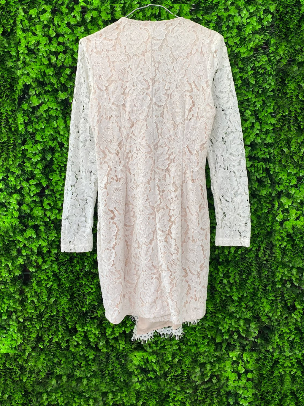 Ivory Lace Deep-V Longline Cardigan
