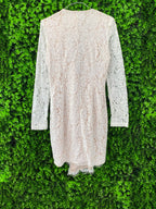 Ivory Lace Deep-V Longline Cardigan