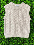 Woolworths Ivory Cable-Knit Sleeveless Vest