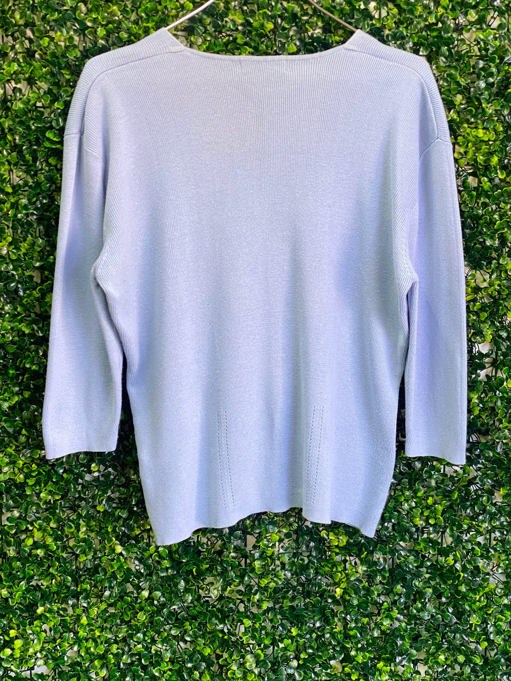 Dreamsdam Lavender Square-Neck Knit Top — back