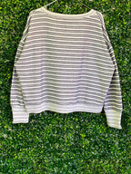 Jessica Simpson Grey Striped Lightweight Knit — back