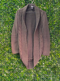 Vertigo Taupe Longline Cardigan — front