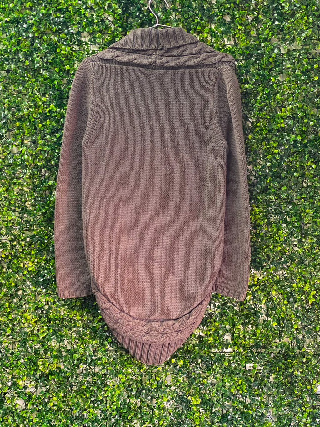 Vertigo Taupe Longline Cardigan — back