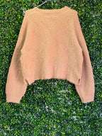 Refinery Beige Fluffy Knit Sweater — back