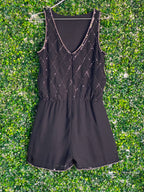Woolworths Black Beaded Diamond Romper — front