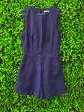 KooKai Deep Navy Purple Stretch-Cotton Sleeveless Playsuit