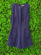 KooKai Deep Navy Purple Stretch-Cotton Sleeveless Playsuit