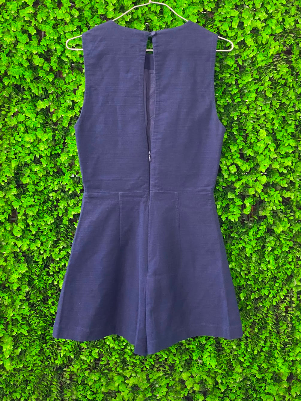 KooKai Deep Navy Purple Stretch-Cotton Sleeveless Playsuit
