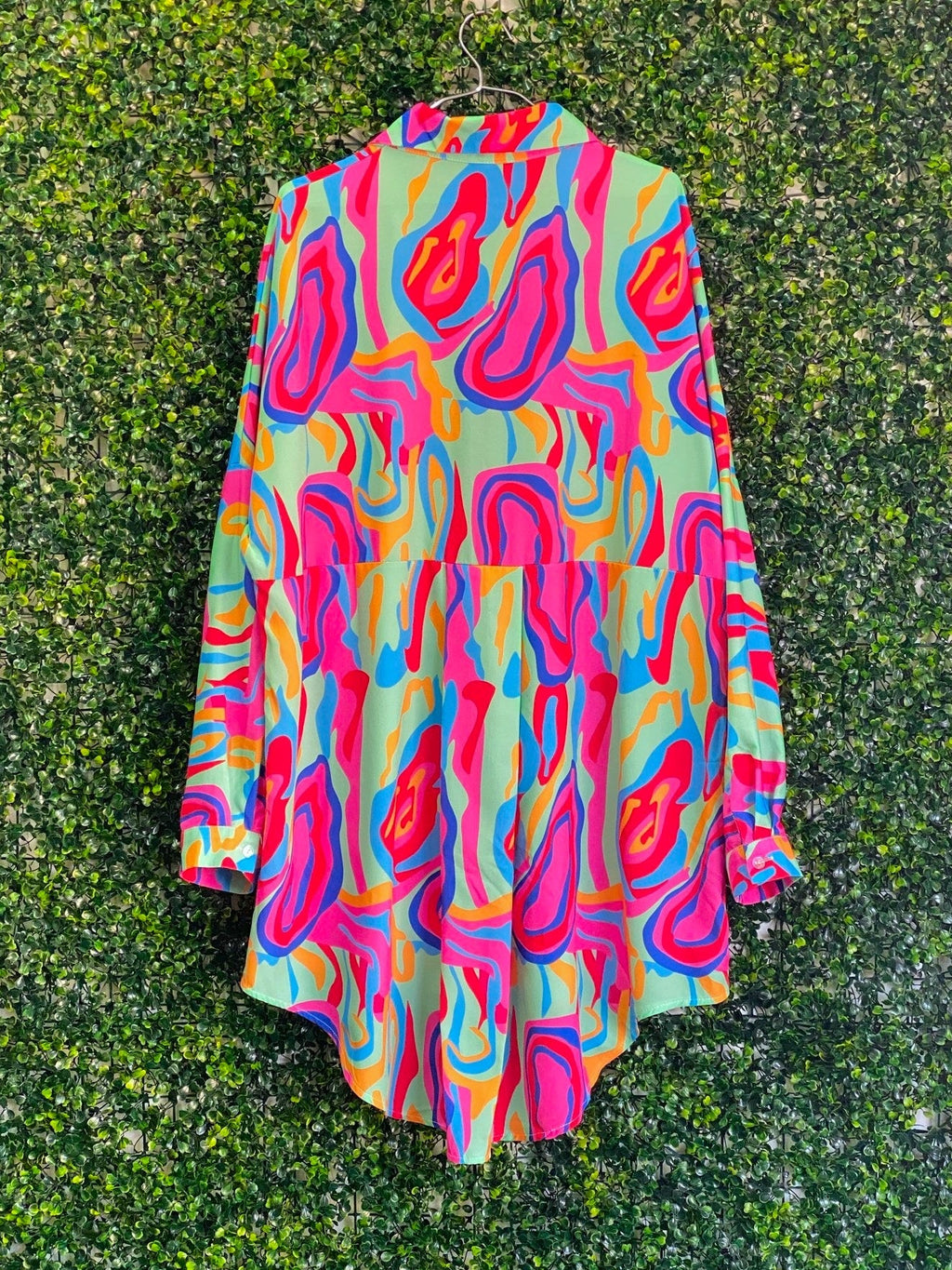 Mint Swirl Print Shirt — 02-back