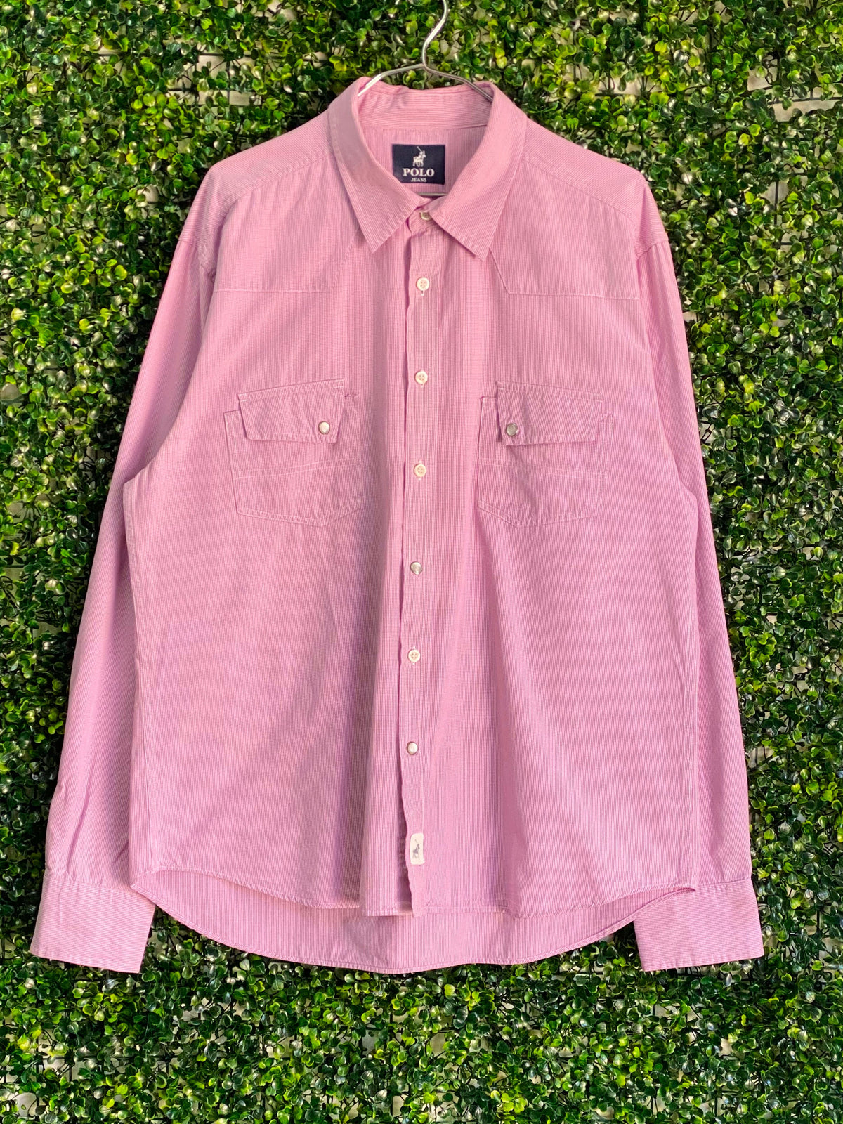 Polo Jeans Pink Micro-Check Cotton Shirt — front