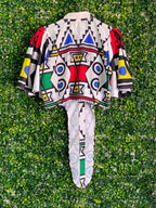 House of Fabrosanz Multicolour Geometric Long-Tail Shirt — back