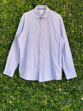 Zara Light Blue Slim-Fit Textured Shirt — front