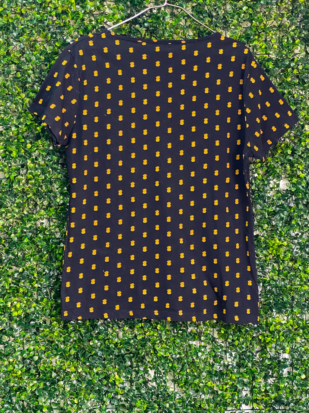 Mango Navy Pineapple Print T-Shirt — back