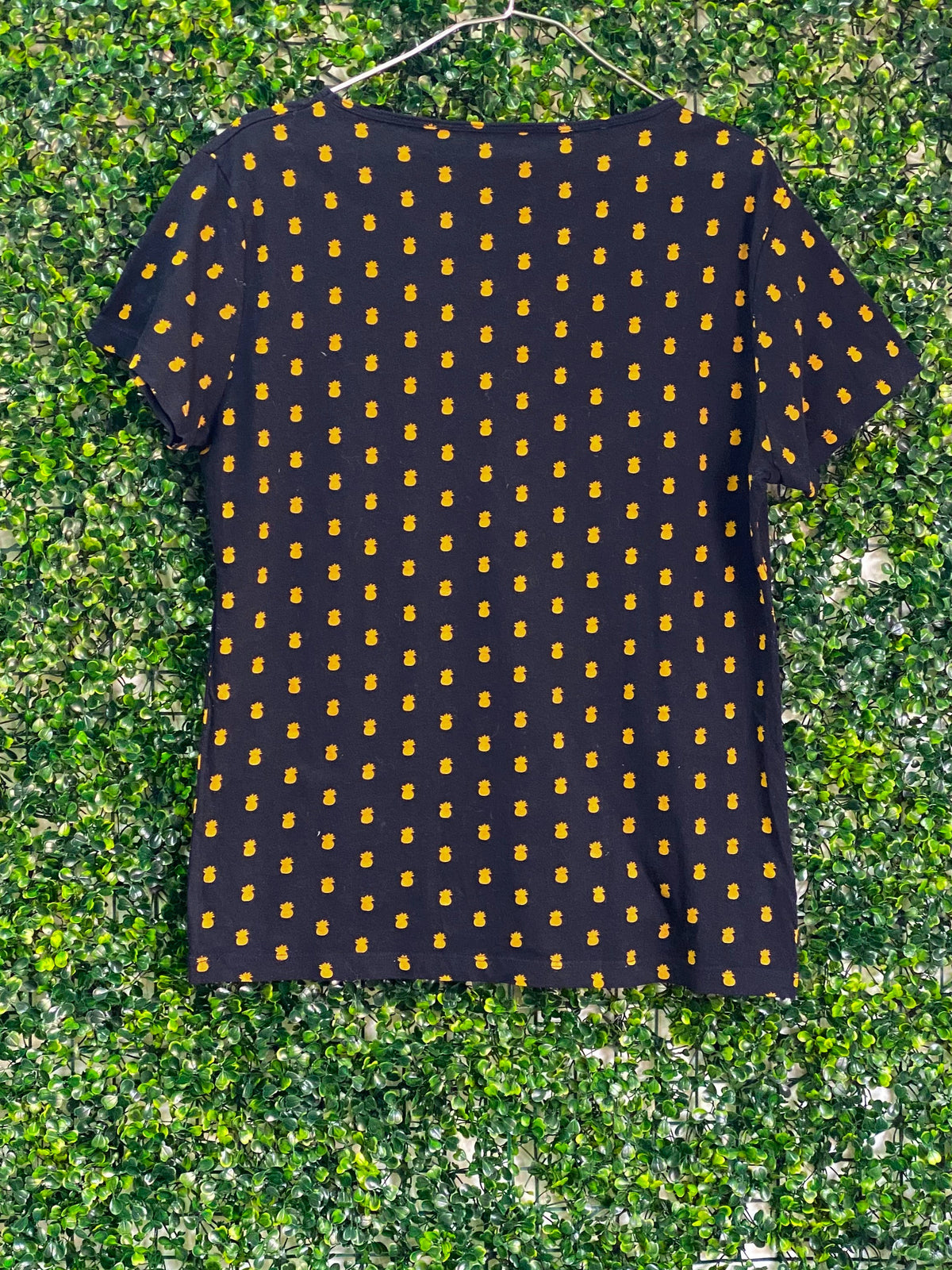 Mango Navy Pineapple Print T-Shirt — back