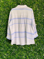 Equinox Pale Blue Stripe Relaxed Tunic Shirt — back