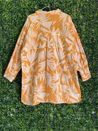 LCW Modest Mustard Leaf Print Shirt Dress — back