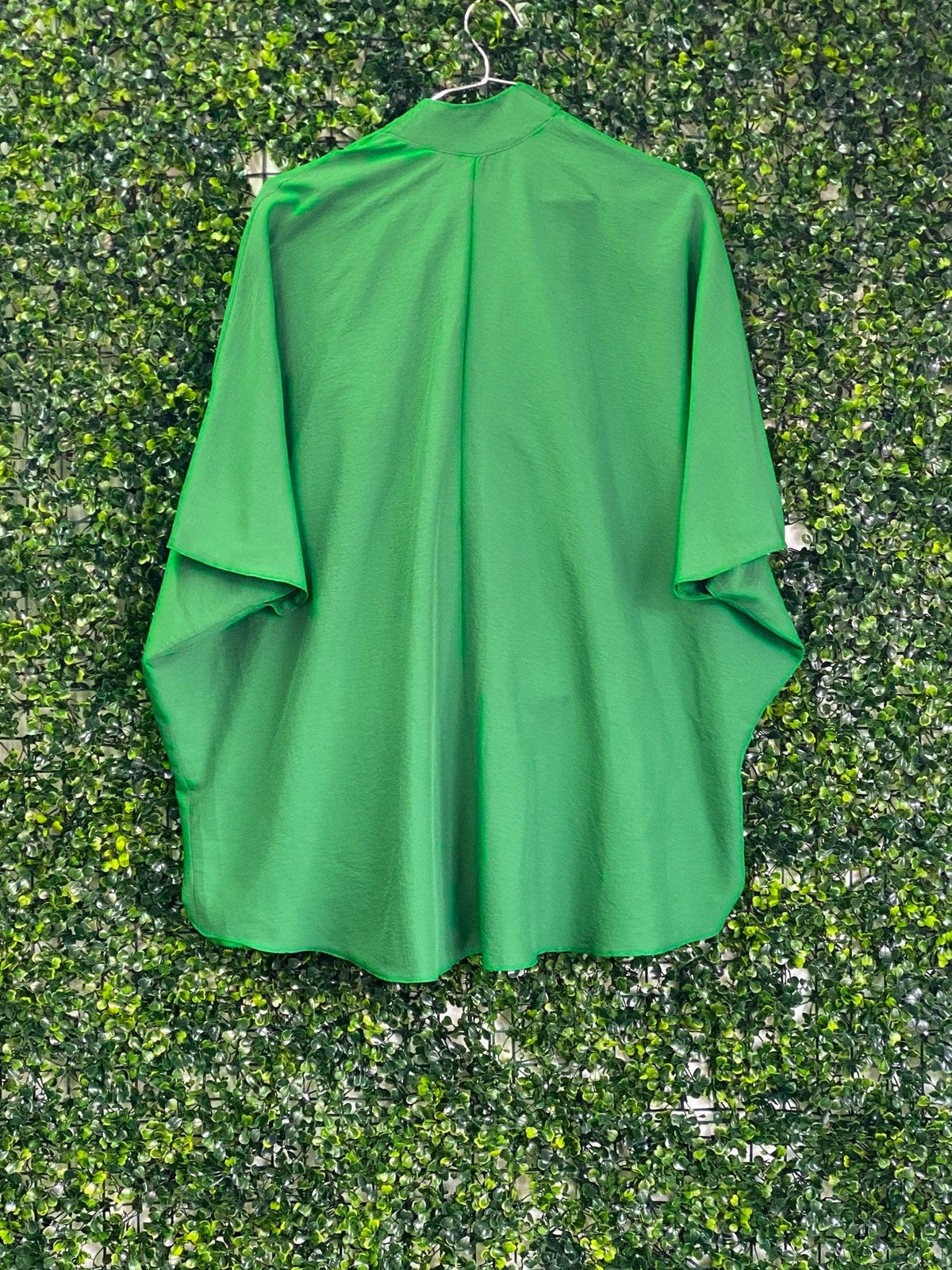 Leigh Schubert Emerald Green Draped Blouse — back