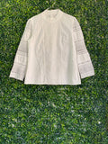 SHSHDHZX White Broderie Panel Blouse — front