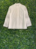 SHSHDHZX White Broderie Panel Blouse — front