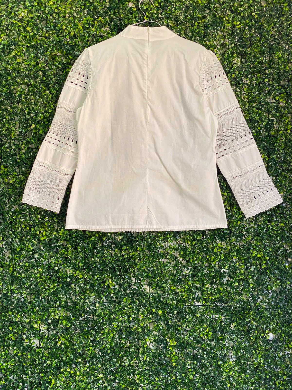 SHSHDHZX White Broderie Panel Blouse — back