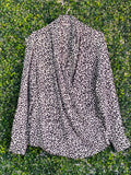 Studio.W Black & White Leopard Print Blouse — front