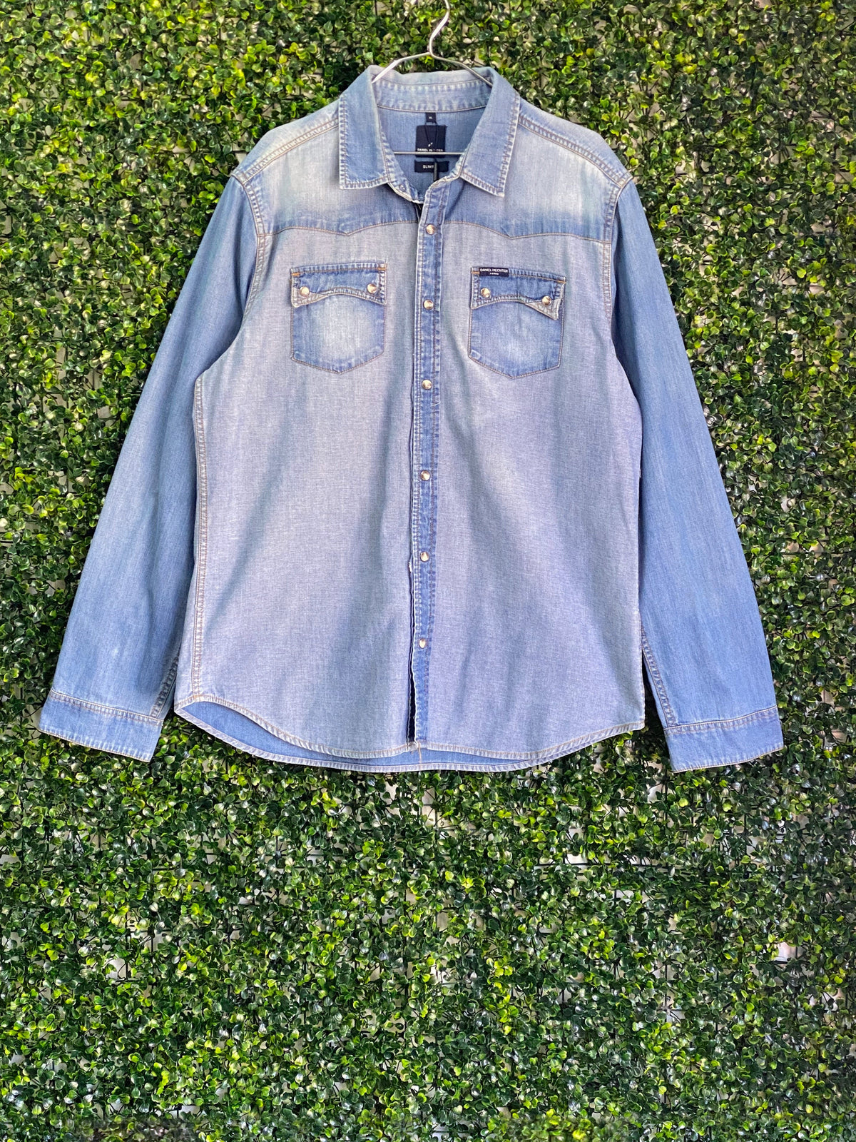 Daniel Hechter Blue Slim Fit Denim Shirt — front