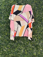 Studio.W Multicolour Geometric Tassel Kaftan Top — back