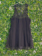 Triple Seven Black Sequin Mesh Top — back