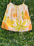SABO Citrus Tropical Linen-Blend Camisole Top — front