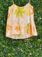 SABO Citrus Tropical Linen-Blend Camisole Top — back