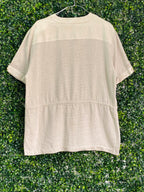 Colourville Natural Linen-Blend Pocket Blouse — back
