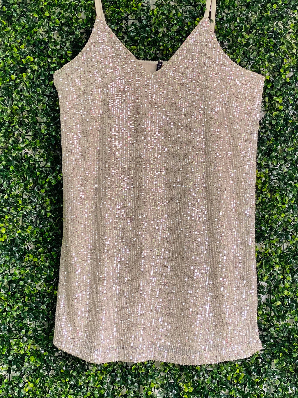 Calliope Champagne Sequin Camisole Top — front