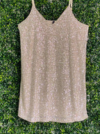 Calliope Champagne Sequin Camisole Top — front