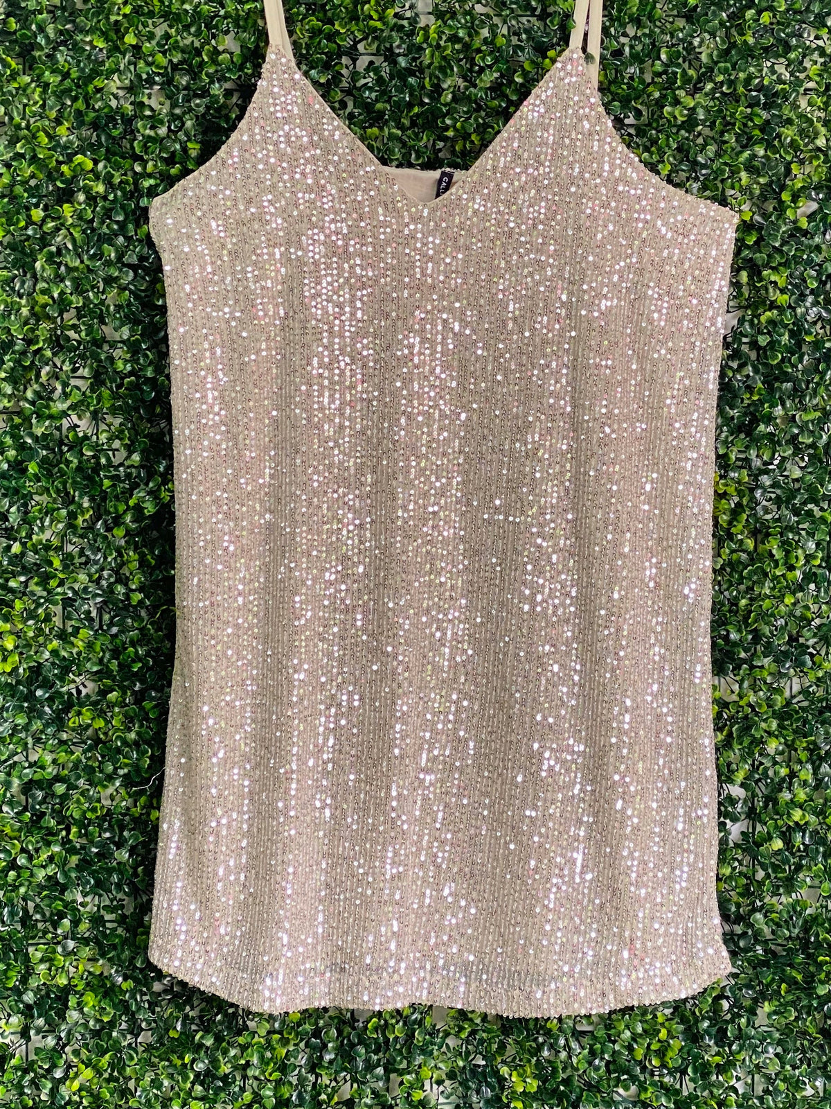 Calliope Champagne Sequin Camisole Top — front