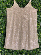 Calliope Champagne Sequin Camisole Top — back