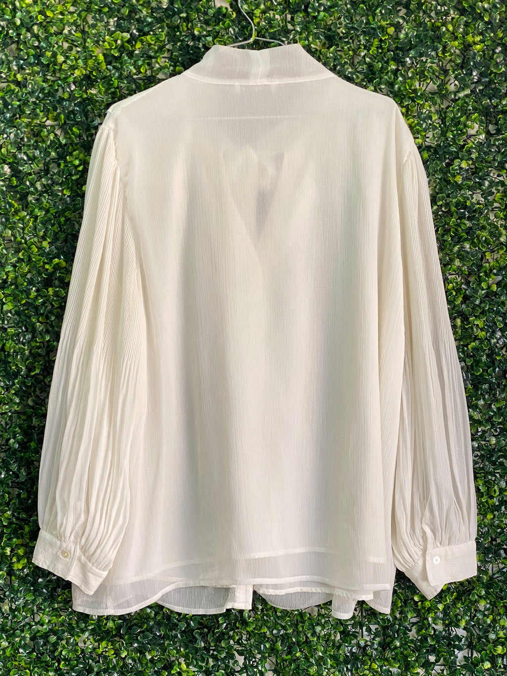 Woolworths Ivory Ruffle Tie-Neck Blouse — back
