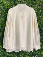 Woolworths Ivory Ruffle Tie-Neck Blouse — back