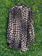 H&M Black & Ivory Mixed Houndstooth Shirt — front
