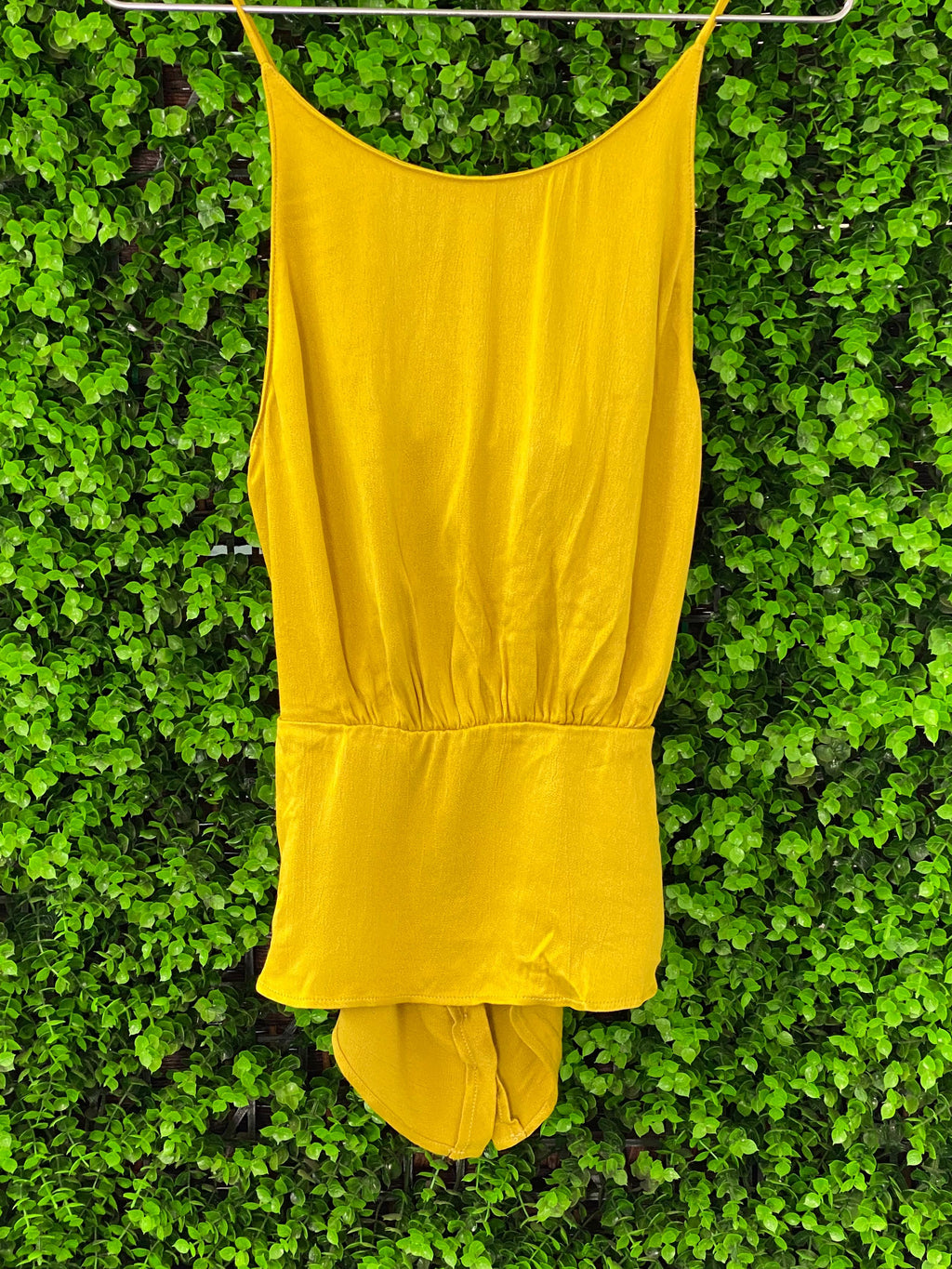 Zara Trafaluc Mustard Open-Back Shirt