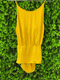 Zara Trafaluc Mustard Open-Back Shirt